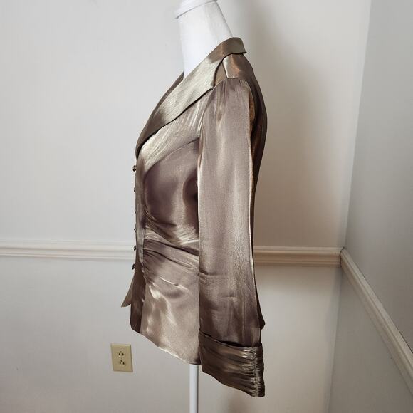 Vintage Joseph Ribkoff Jacket Size US 8 Womens Gold Buttonup Cocktail Formal - Picture 7 of 16